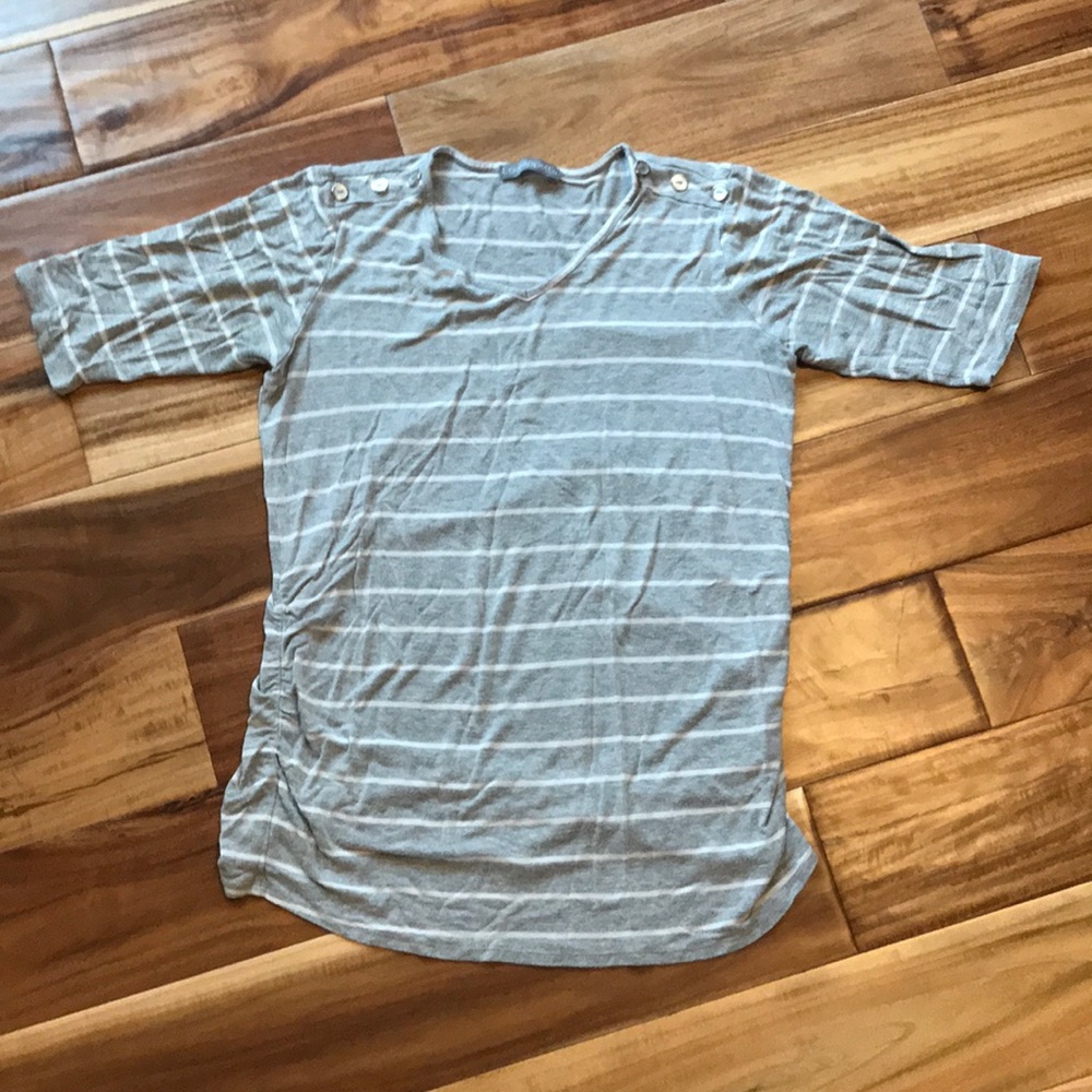 Loveappella Maternity gray striped shirt